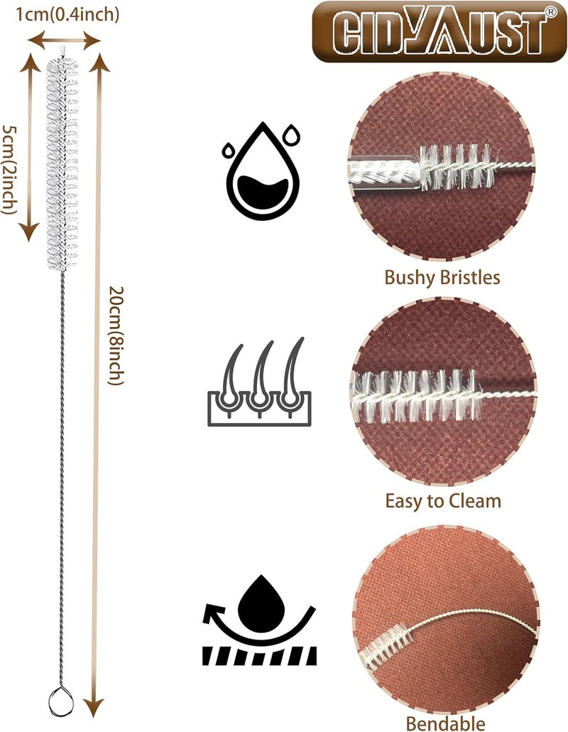 CIDYAUST ClDYAUST Straw Cleaner Brush for Stanley Cup, Straw Cleaning Brush by 304 Stainless Steel and Nylon Bristles, Straw Brush for Baby Bottles, Glass/Silicone Straws or Hummingbird Feeders. - Image 2